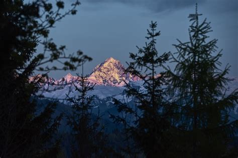 Free Photo Tall Mountain Covered With Snow