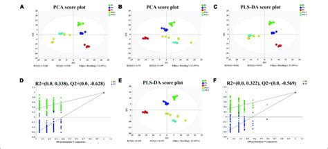 Pca And Pls Da Score Plots And The Pls Da Permutation Test Chart A