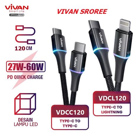 Jual Vivan Kabel Data Type C To Lightning Iphone Type C To Type C