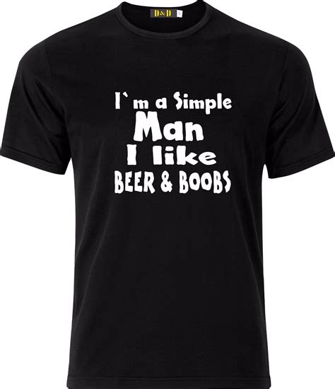 Im A Simple Man I Like Boobs And Beer Sarcastic T Xmas Cotton T