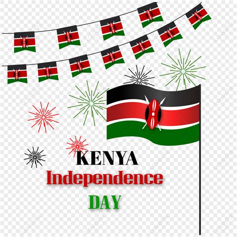 Kenya Independence Day Flag Fireworks Elements, Kenya, Independence Day ...