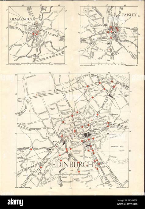 Vintage City Plan Of Edinburgh And Area Around It From Th Th