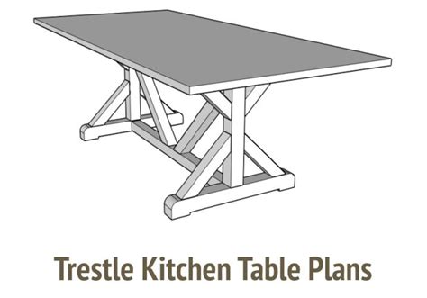 Trestle Kitchen Table Woodworking Plans Etsy