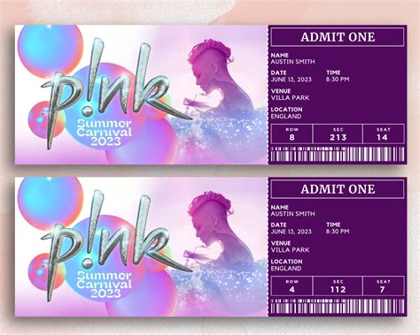 Pink Concert Tickets Clara Demetra