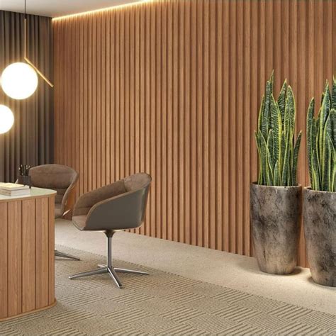 Painel Decorativo Para Parede Mdf - Kit DE ATÉ 60 Placas Painel De Parede Ripado em MDF Revestimento ...