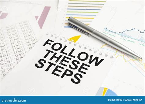follow  steps   paper concept stock photo image  follow