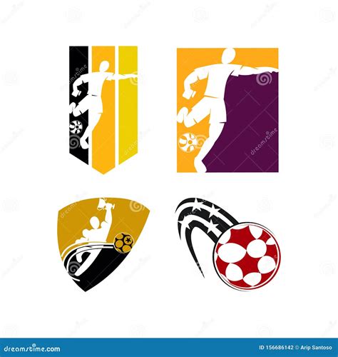 Soccer Football Badge Logo Design Templates Sport Vector Stock Vector