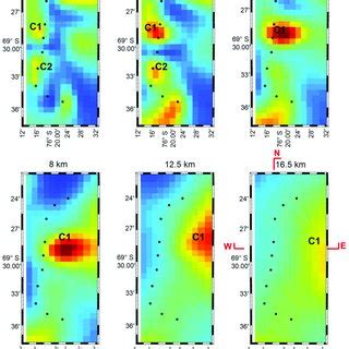 Horizontal Slices At Different Depths The Title Above Each Figure Is