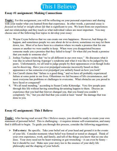 This I Believe Essay 30 Examples Format How To Write Pdf