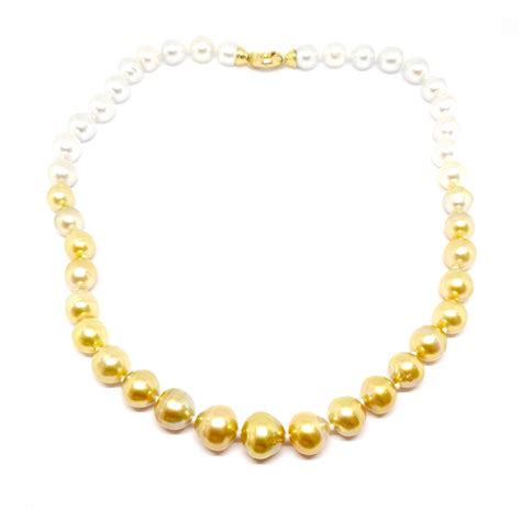 Gold And White Pearl Necklace