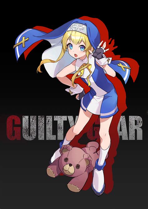 Safebooru 1boy Bangs Bare Legs Black Background Blonde Hair Blue Eyes Bridget Guilty Gear