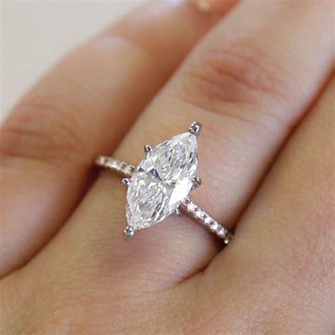 Marquise Diamond Rings 2 Carat Marquise Diamond Ring Hand Carved Design