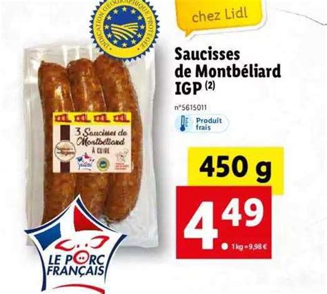 Promo Saucisses De Montbéliard Igp chez Lidl iCatalogue fr