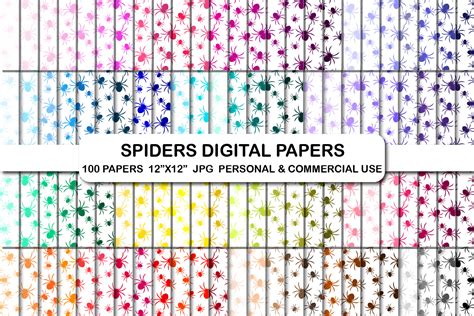 Spiders Digital Papers Spider Halloween Graphic By Bestgraphicsonline