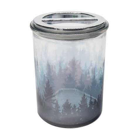 Glass Blue Forest Toothbrush Holder