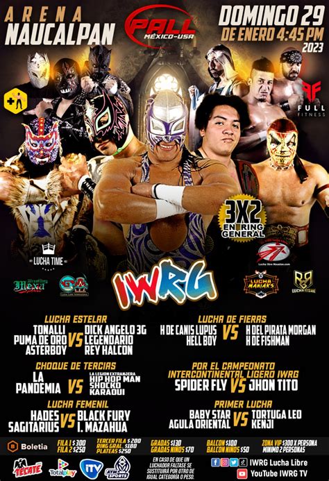 Compra Boletos Para Lucha Libre IWRG Boletia