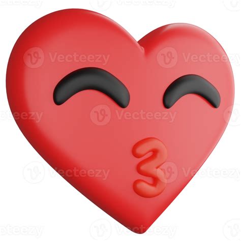 Heart Emoji Side View Clipart Flat Design Icon Isolated On Transparent