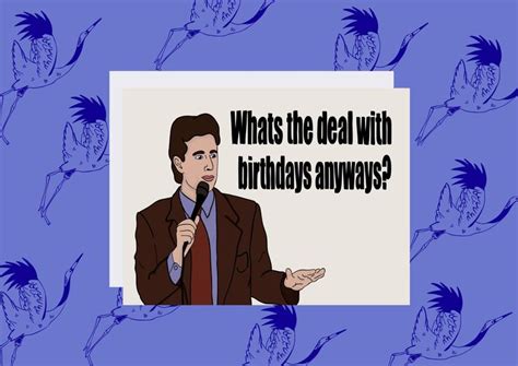 Jerry Seinfeld Birthday Card Funny Birthday Card Greeting Card Etsy