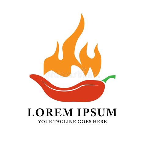 Hot Chili Pepper Vector Logo With Fire Spicy Food Design For Sauce And Seasoning Brand