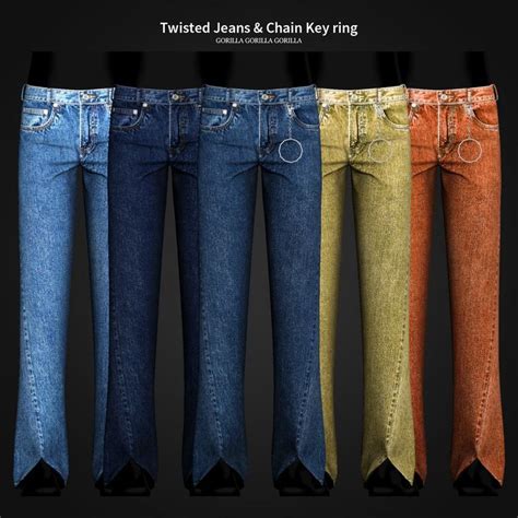 Twisted Jeans Chain Key Ring Patreon In 2023 Jeans Chain Sims 4