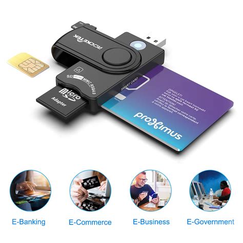 Rocketek Portable 4 In 1 Smart Card Reader Rocketeck