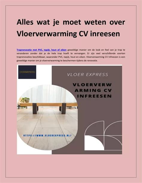 PPT Alles Wat Je Moet Weten Over Vloerverwarming CV Inreesen