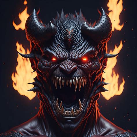 Devil Satan Demon Evil Lucifer Monster In Hell And Rage Super Furious