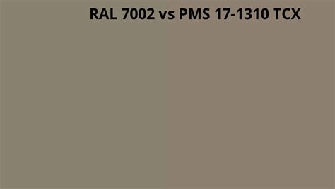 RAL 7002 Vs PMS 17 1310 TCX RAL Colour Chart UK