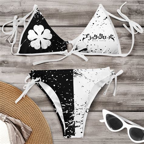 Black Clover Swimsuits Five Leaf Clover Bikini Swimsuit FDM3107