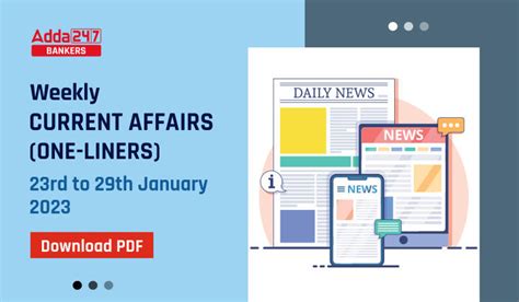 Weekly Current Affairs One Liners 23rd To 29th January 2023