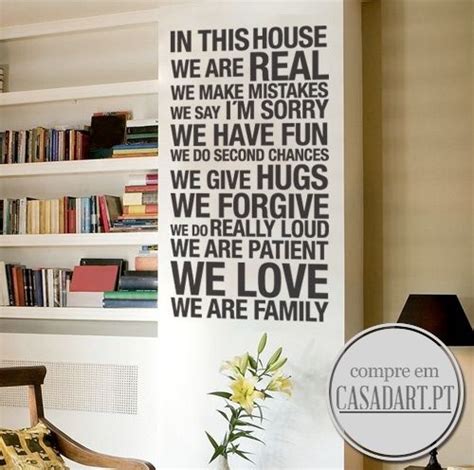 Regras Da Casa Em Vinil Autocolante Casadart Pt Letter Wall Decor