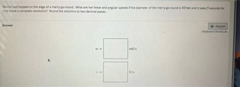 Solved Rachel Just Hopped On The Edge Of A Merry Go Round Chegg