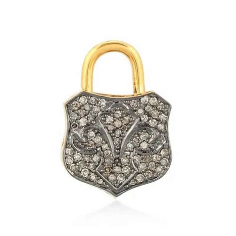 Pave Diamond Lock Pendant, Gold 0.04 Gms at Rs 5402 in Jaipur | ID ...