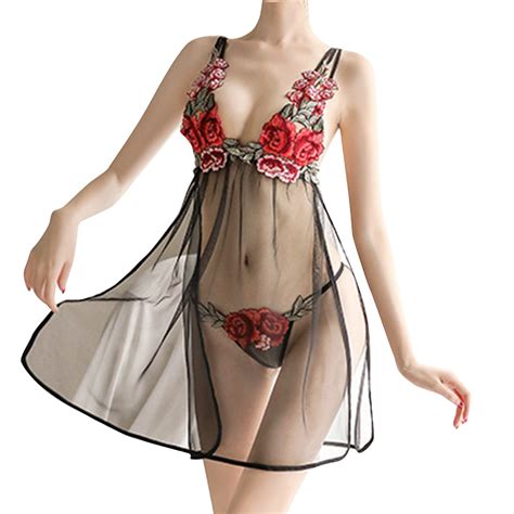 EHQJNJ Anime Lingerie Womens Lingerie Lace Sleepwear Boudoir Red