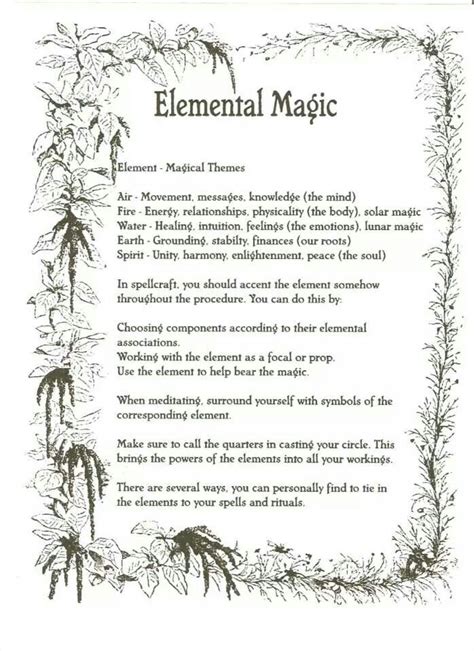 Elemental Magic Elemental Magic Witchcraft Spell Books Book Of Shadows