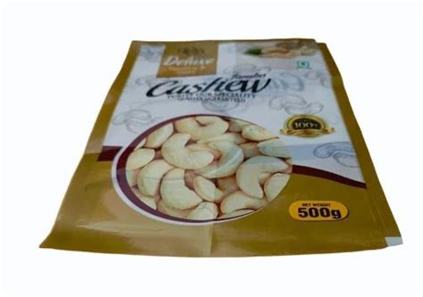 Printed Spot Metallic 500gm Hdpe Cashew Packaging Pouch Heat Sealed