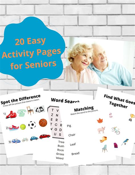 Printable Senior Games Instant Download Memory Care Printable Activities For Dementia Patients