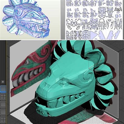 3d Designed Quetzalcoatl Ready To Be Printed On Paper Papercraft