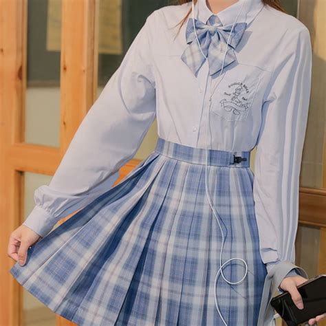 Blue Plaid Jk Uniform Bow Ties And Tie In 2022 Kawaii Fashion Outfits Kawaii Fashion Everyday