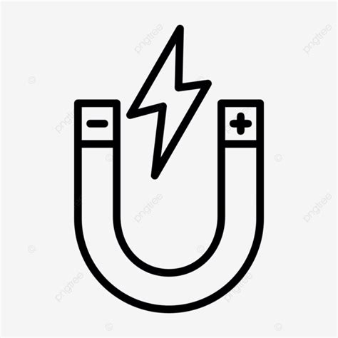 Icono De Línea De Energía Magnética Vector PNG dibujos Icono De