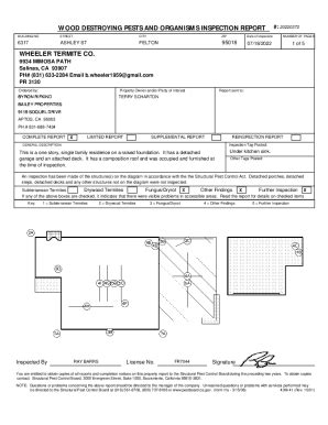 Fillable Online Wood Destroying Organism Inspection Resources Fax Email