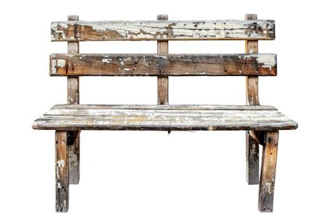 Old Wooden Bench Isolated On White Background Premium Ai Generated Image