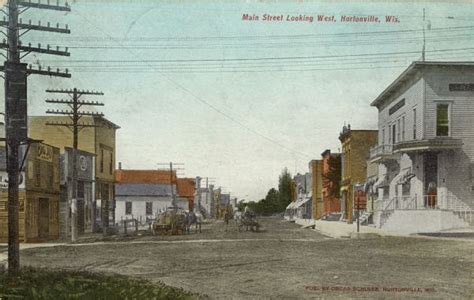 Main Street Looking West Postcard Wisconsin Historical Society