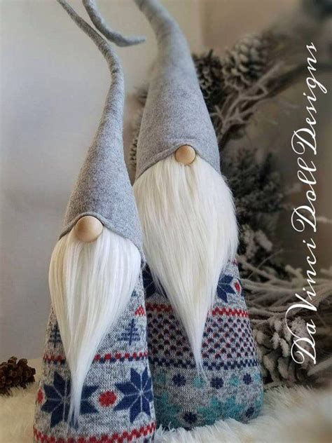 Xl Set Of Two Christmas Nordic Gnomes Woodland Tomte Etsy Christmas