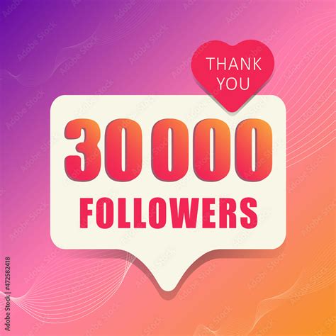 Thank You 30 000 Followers Banner Button Poster For Social Media