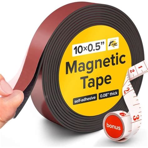 Bande Magnétique Flexible 3 m x 1 27 cm x 2 mm Ruban Adhésif fort