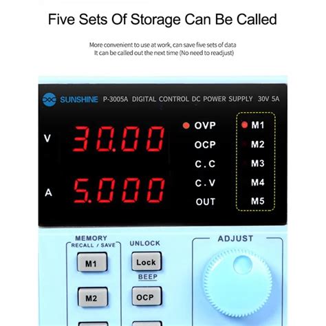 SUNSHINE P 3005A 30V 5A DC Laboratory Power Supply Digital Programmable