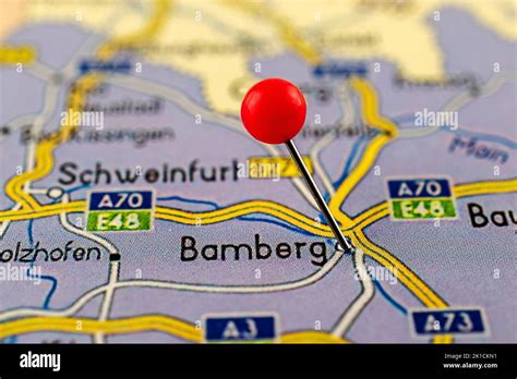 Bamberg Map Close Up Of Bamberg Map With Red Pin Map With Red Pin