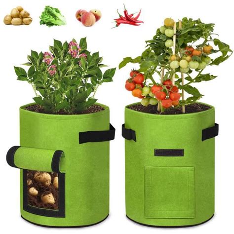 YUENFONG Sacs à plantes 2Pcs en tissu non tissé sac à plantes avec