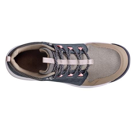 Women's leather hiking boots - NH500